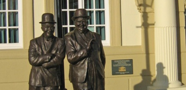 Ulverston 5 -SD2878 Laurel & Hardy Statue