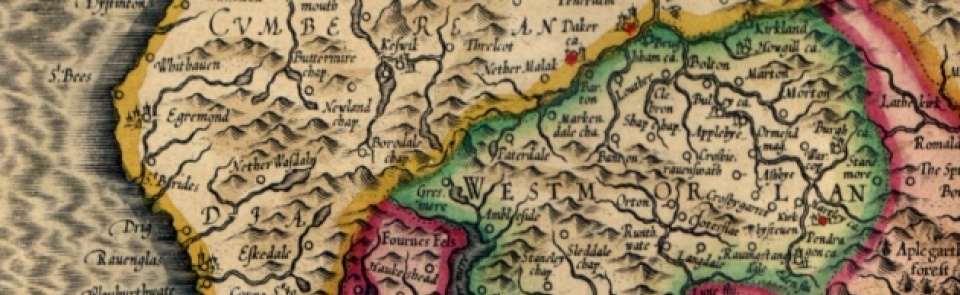 Mercator's 1595 map of Cumbria